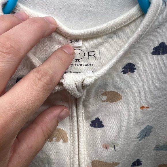 Mori organic Bamboo Cotton blend sleeper -gender neutral size 3/6mo cream - Picture 7 of 9